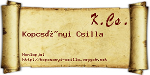Kopcsányi Csilla névjegykártya
