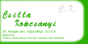 csilla kopcsanyi business card