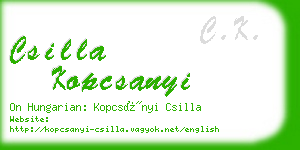 csilla kopcsanyi business card